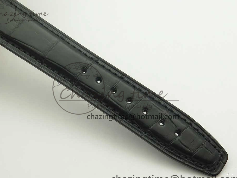 MIROTIME 0203 Supportive Portofino Automatic SS AF 1:1 Best Edition White Dial on Black Croco Leather Strap A 7184